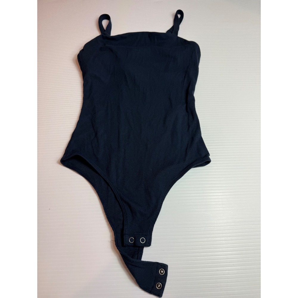 Hollister California Slim Tank Navy Blue Ribbed Bodysuit - Women's Size S - Picture 1 of 6